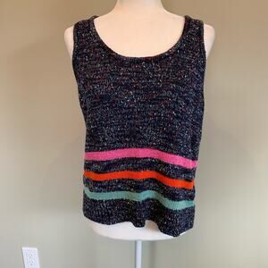 Sleeveless sweater tank size Large LOFT Lou & Grey striped NEW NWT